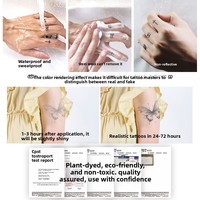 Autocollants de tatouage de luxe Xmxp à transfert d'eau, motif flammes fulgurantes sur bras entier, saveur jus de plantes, imperméables et longue durée