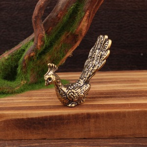 Brass Peacock Tea Pet Feng Shui Desk <b>Ornament</b> Chinese Style Wealth Attracting Decor Office Desktop Accessory - Product Image 1