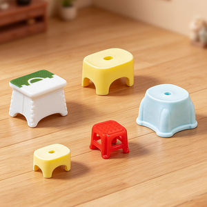 Miniature Paysage Créatif Tabouret Pliant Modèle Maison de Poupée DIY Décorations Accessoires Mini Résine Style Dessin Animé Bureau - Product Image 4