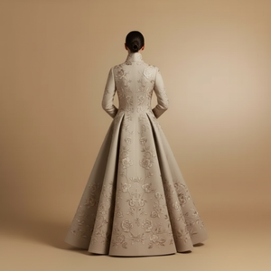 Abaya ouverte sur le devant brodée d'or, collection élégante et tendance 2026, vente en gros, abaya <span class=keywords><strong>de</strong></span> luxe sur mesure <span class=keywords><strong>de</strong></span> Dubaï pour femmes musulmanes, pour <span class=keywords><strong>la</strong></span> <span class=keywords><strong>prière</strong></span> - Product Image 2