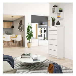 Factory Wholesale White Chest of Drawers Wooden Clothes High <strong>Storage</strong> Cabinet <strong>Furniture</strong> - Product Image 4