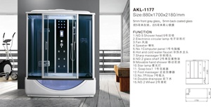 Cabina <span class=keywords><strong>doccia</strong></span> a vapore di grandi dimensioni con vasca da massaggio Combo - Product Image 6