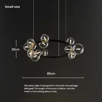 Lustre à bulles de style nordique à la mode Ins-lampe en verre esthétique pour salon de luxe salle à manger lampes suspendues simples pour l'éclairage