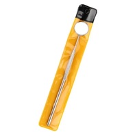 Kit d'outils dentaires en acier inoxydable pour l'hygiène buccale : miroir, curette, pince, sonde plate, gratte-dents, gratte-sépareurs, sac en PVC