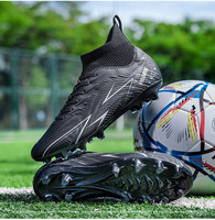 Chaussures de football imperméables et respirantes à prix d'usine, chaussures de football à haute cheville pour hommes, crampons futuristes