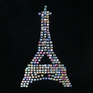 Strass thermocollant artistique en cristal motif Tour Eiffel <span class=keywords><strong>Paris</strong></span> pour tenues de festival d'été et de concert, fournisseur d'usine - Product Image 1