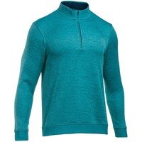 Sweat-shirt en maille à col montant et fermeture éclair quart de tour pour homme, en mélange de coton, respirant, coupe régulière, coupe-vent, pour le golf