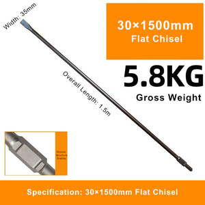 Cincel de Punta Hexagonal Industrial de 30 mm, 40Cr, Broca Recta para Demolición de Mampostería y Hormigón, Herramienta de Demolición de Acero de Alta Resistencia - Product Image 5