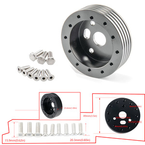 Adaptador de volante de aleación de aluminio de 6 orificios a 3 orificios, elevador de 0.5 a 1 pulgada para mejora de automóviles - Product Image 5
