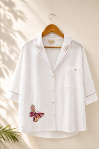 Camisetas de Algodón Titli para Mujer |   Camisa Bordada con Bolsillos |   Ropa de Resort y Casual - Product Image 2
