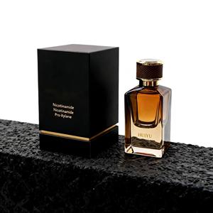 Usine OEM/ODM – Flacon <span class=keywords><strong>de</strong></span> parfum carré vide unique en verre noir <span class=keywords><strong>de</strong></span> 30 ml, 50 ml, 100 ml avec boîte <span class=keywords><strong>de</strong></span> luxe personnalisée et bouchon à sertir - Product Image 2