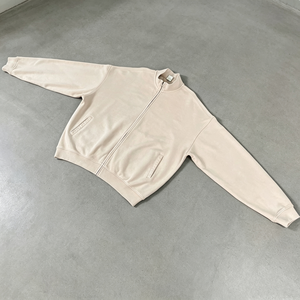 Sudadera con cremallera para hombre, estilo vintage, lavado ácido, lisa, con logo personalizado, oversize, de tejido grueso, cuello alto, estilo streetwear, OEM TKAN9130 - Product Image 1
