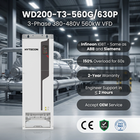 Variateur de fréquence HYTECON 850HP 750HP 560kW 630kW AC triphasé 380V-480V VFD Inverter WD200-T3-560G/630P Mega Speed Drive pour pompe à eau et broyeur