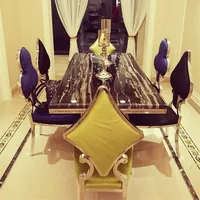 Kursi Makan Stainless Steel Berlapis Flanel Neo Klasik Sederhana Kursi Ruang Tamu Dapur Produsen Grosir OEM ODM