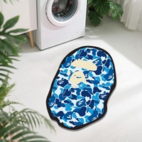 Tapis personnalisé imprimé Bear Bape, découpe précise, motif dessin animé, tapis de salon irrégulier sur mesure, décoration intérieure