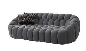 आधुनिक यूरोपीय लक्जरी चेस्टरफील्ड बिस्तर सेट लंबे समय से टफ्टेड मखमली लकड़ी के फर्नीचर होटल विला हॉल अपार्टमेंट लिविंग रूम का उपयोग करते हैं। - Product Image 2