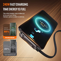 Nuevo Soporte Plegable 2 en 1 con Cable de Carga Rápida de 240W, Cable de Datos USB Tipo-C con Soporte para Teléfono 90 °   Diseño de codo invisible