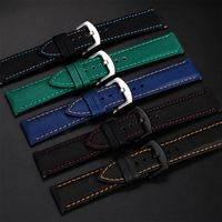 Bracelets de montre hybrides faits main Lionorm, en nylon, toile, cuir véritable, toile de voile, souples, 20 mm, 22 mm