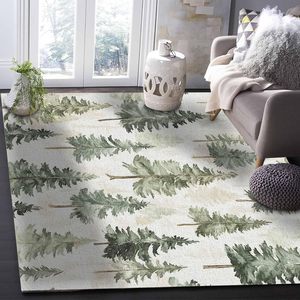 พรมปูพื้นต้นคริสต์มาสสีเบจพรมนุ่มกันลื่นสำหรับตกแต่งบ้านห้องนอนและห้องนั่งเล่น - Product Image 5