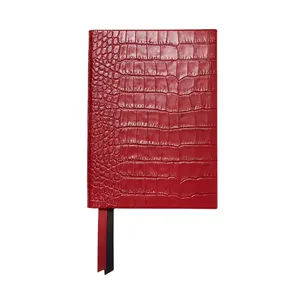 Caderno de couro personalizado, capa vermelha da pu a5 a6 padrão de crocodilo personalize a capa macia