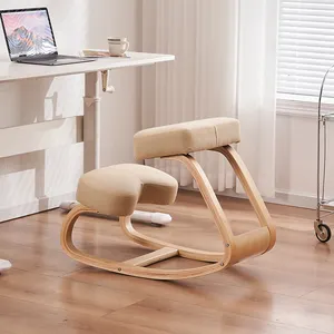 GY-040符合人体工程学的木制摇摆跪椅，直立姿势