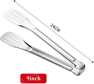 Stainless Steel Tongs Set of 4 Dishwasher Safe Kitchen Utensils for Grilling Cooking Steaming Food Handling - Product Image 3
