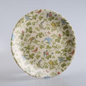 Assiette à fruits en mélamine jaune de 7,5 pouces avec motif végétal imprimé au design élégant - Product Image 3