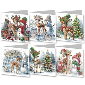 XIXI 5D Diamantmalerei DIY Acryl Frohe Weihnachten Weihnachtsmann Grußkarten Mosaik-Kunsthandwerk Postkarten Feiertagsgeschenke - Product Image 6