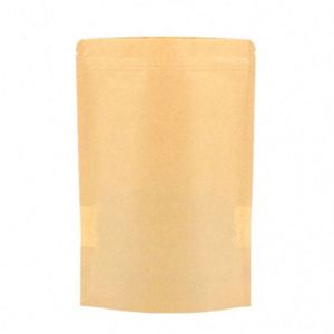 Sacs d'emballage autoportants en papier kraft brun refermables avec fermeture éclair 12x20cm – Pack promotionnel - Product Image 4