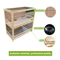 Vente en gros de cages en bois faites à la main à deux couches pour animaux domestiques clapier à lapins pour plusieurs lapins