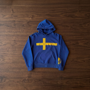 Sweat-shirt à capuche bleu pour homme, coupe classique, en coton French Terry, imprimé géométrique, avec poche, décontracté, pour l'automne - Product Image 2