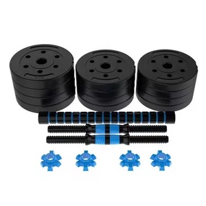 Equipo de Fitness con mancuernas de plástico rellenas de cemento pesas libres con placas de peso Wement - Product Image 4