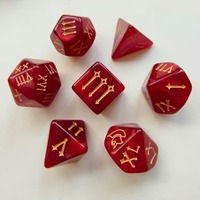 Lot de dés à motif perle multicolore avec chiffres romains, vente en gros, 1 pièce, dés polyédriques en acrylique pour D&D avec logo personnalisé pour la vente au détail