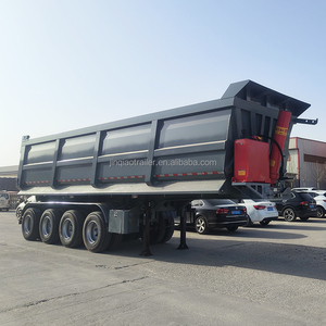 50 80 100 tấn 4 bánh xe bán Trailer phẳng phẳng phẳng Trailer bán Trailer Hộp thủy lực Dumper Trailer 60 CBM Dumper container tipper - Product Image 5