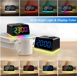 Reloj Despertador Digital con Radio FM para Dormitorio, Luz Nocturna de 8 Colores con 2 Puertos de Carga, Máquina de Sonidos para Dormir con Temporizador - Product Image 3