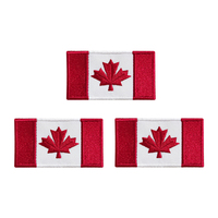 Patch brodé 3D thermocollant personnalisé de haute qualité pour vêtements, drapeaux brodés de divers pays (Canada inclus)