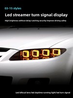 Pour Mazda 6 03-15, phare modifié avec lentille laser LED, feux de jour Bugatti, clignotants, nouveau bloc optique, couleur 6000k, 12V