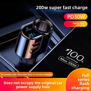 Chargeur de voiture à charge rapide 66W 12/24V, chargeur rapide <span class=keywords><strong>Apple</strong></span> PD 30W, adaptateur allume-cigare de voiture super rapide un-vers-trois - Product Image 5