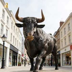 RELONG ホットセール高品質屋外真鍮鋳造動物彫刻ブロンズ雄牛像 - Product Image 2