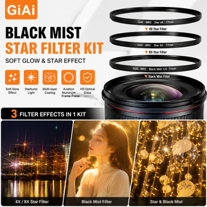 ฟิลเตอร์เลนส์กล้อง Black Mist Diffusion ขนาด 49 มม. 67 มม. 77 มม. 82 มม. 1/2 1/4 ฟิลเตอร์เอฟเฟกต์แสงดาวแบบนุ่มนวลสำหรับการถ่ายภาพด้วยกล้อง DSLR - Product Image 1