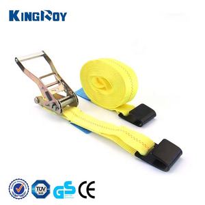 किंगरॉय 2 इंच 10000 पाउंड हेवी ड्यूटी रैचेट टेंशनर रैचेट टाई-डाउन पट्टियाँ फ्लैट हुक और ट्रक के लिए बेल्ट कसने के साथ - Product Image 2