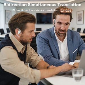 Écouteurs de traduction intelligents IA Bluetooth, interprétation multilingue en temps réel pour les voyages d'affaires et les réunions - Product Image 3