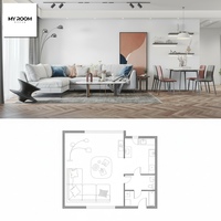 Diseño de Interiores de Sala de Estar de Lujo con Visualización en 3D