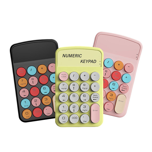 Mini Punk Macaron Color-Blocking Design Wireless Numeric Keypad for Laptop New ROHS Certified Scissor English