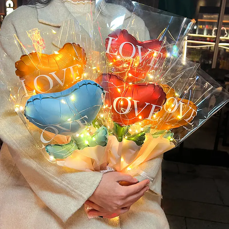 AIMI Party heart shape Love Flower foil Balloon Mother's Day and Children's Day Festival Present Holiday Party Supplies