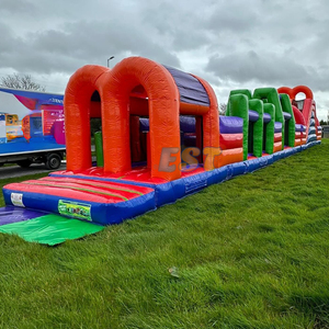 Carrera de obstáculos inflable de juego interactivo deportivo gigante personalizado para adultos con tobogán fiesta evento Castillo de carrera de obstáculos inflable - Product Image 4