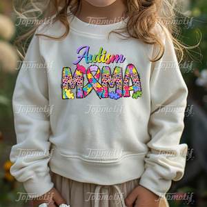 Autismo <span class=keywords><strong>Mama</strong></span> Heat Press Sticker Cinta <span class=keywords><strong>de</strong></span> cáncer <span class=keywords><strong>de</strong></span> <span class=keywords><strong>mama</strong></span> Transferencia DTF para camisetas Sudadera - Product Image 4