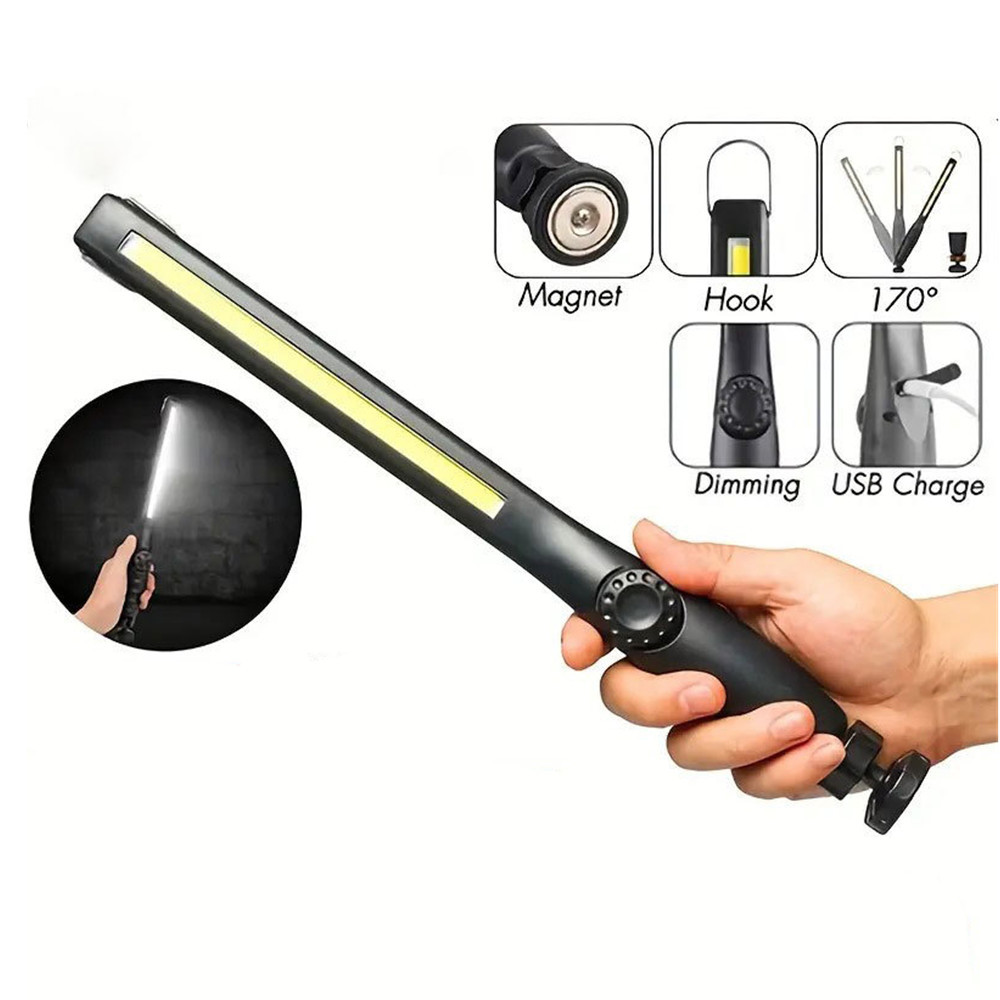 USB Rechargeable COB LED Work Light Magnetic Pen Flashlight Portable Hand Torch for Auto Repair Detailing