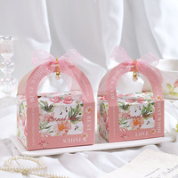 Boîte en papier rigide écologique personnalisée pour bonbons, avec pelliculage mat, emballage de luxe pour cadeaux de mariage et de faveurs, avec poignée