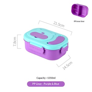 New Food Grade Insulated <b>Lunch</b> <b>Box</b> with Large Capacity and Multiple <b>Compartments</b> with Fork Spoons for Freshness Preservation - Product Image 4